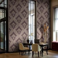 25-024  Alure-TEXTIL  coll. X-Buch 846 <br /> exclusiver TEXTIL- Wandbelag mit metallic Musterdruck in SCHOKOBRAUN und BRONZE - METERWARE in 90 cm breite 